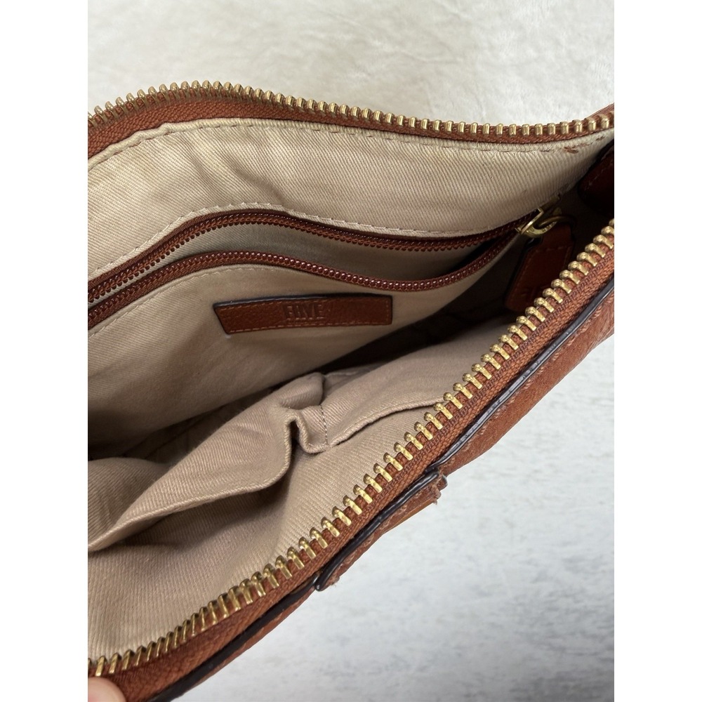 Frye Women's Chestnut Purse Cross Body Leather Ring Detail - Picture 5 of 15